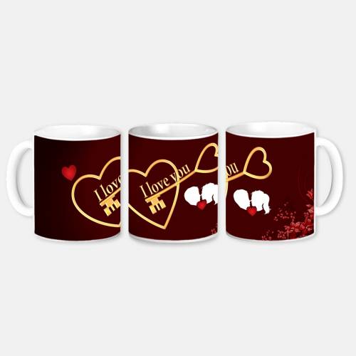 Brand Name I Love You Printed Coffee Mug | Gifts for Girlfriend Boyfriend Husband Wife | Ceramic Mug 350 ml | Valentine day gift
